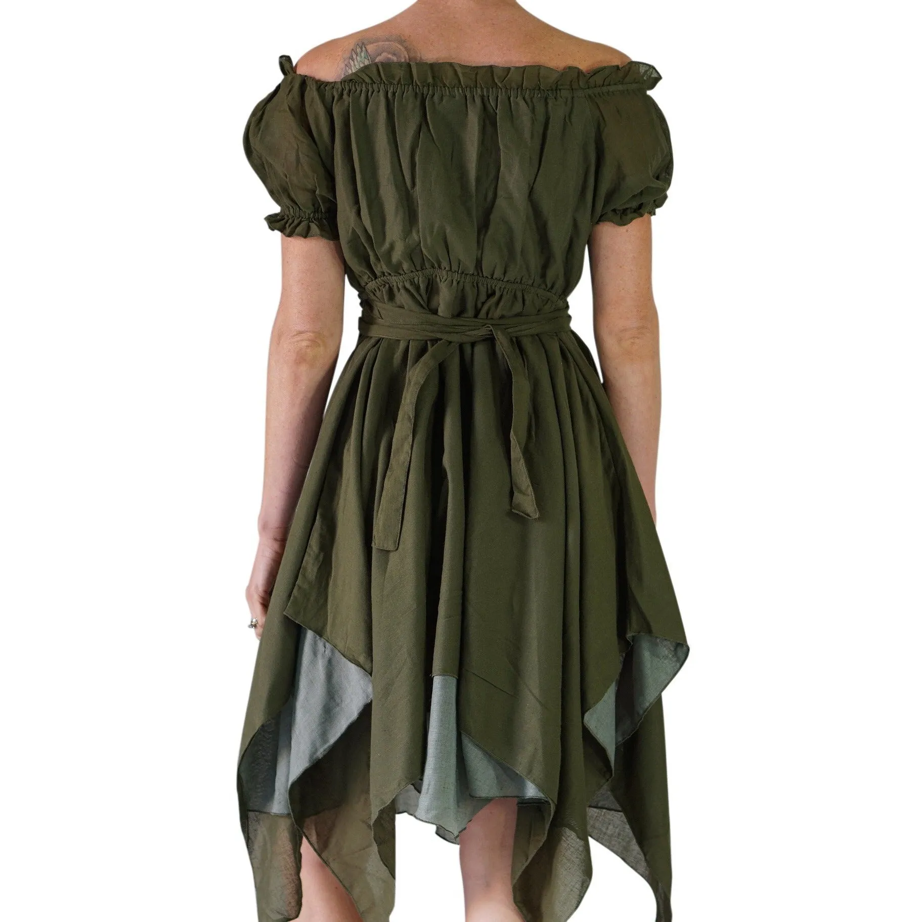 'Short Sleeve Dress' - Fern Green