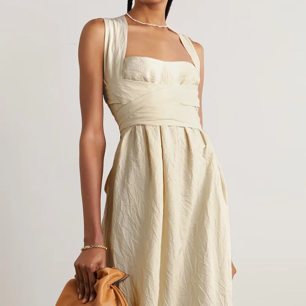 Summer cross wide loop wrap dress