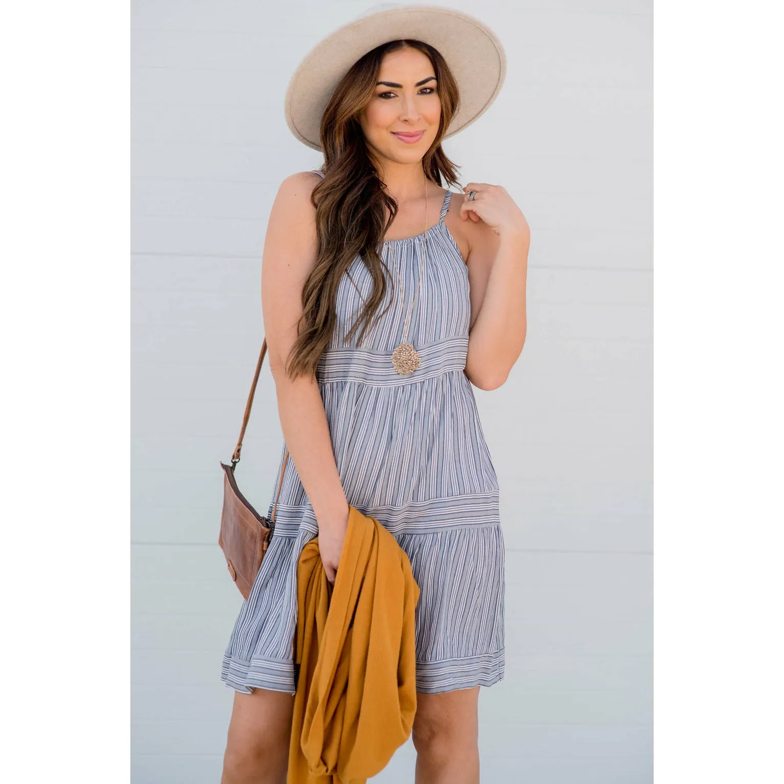 Tiered Stripe Tank Dress