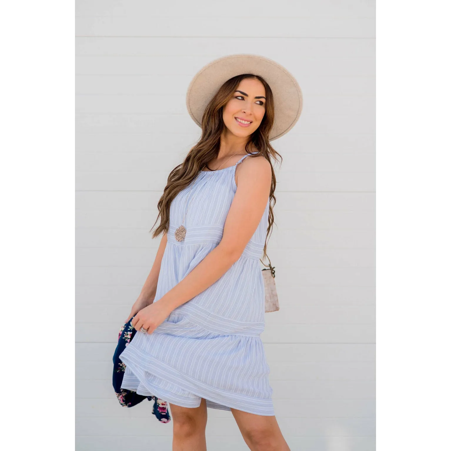 Tiered Stripe Tank Dress