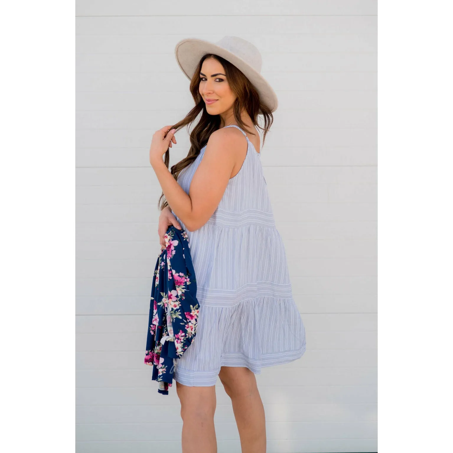 Tiered Stripe Tank Dress