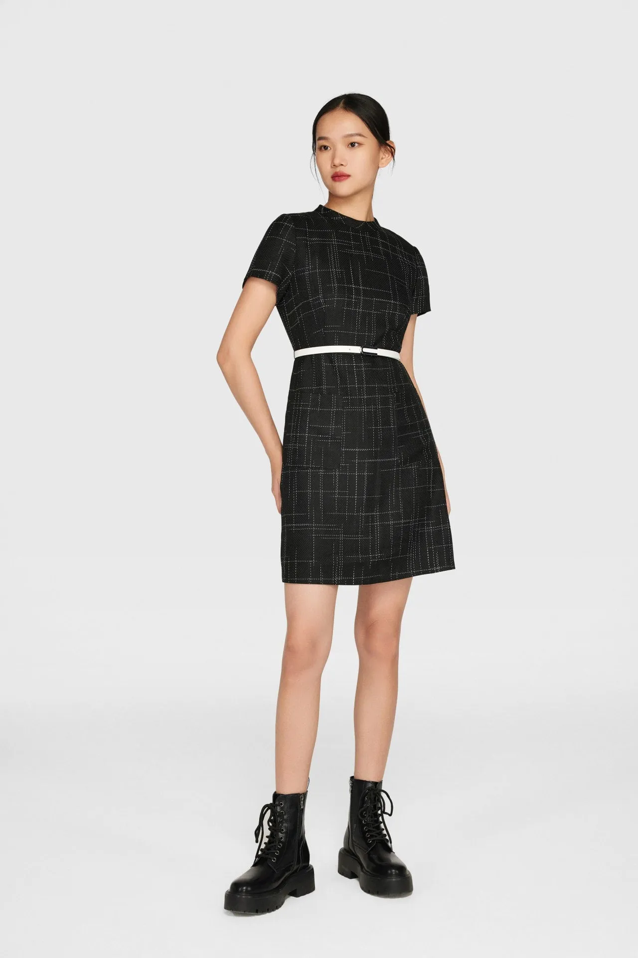 Twiggy Soft Touch Check Dress with Belt