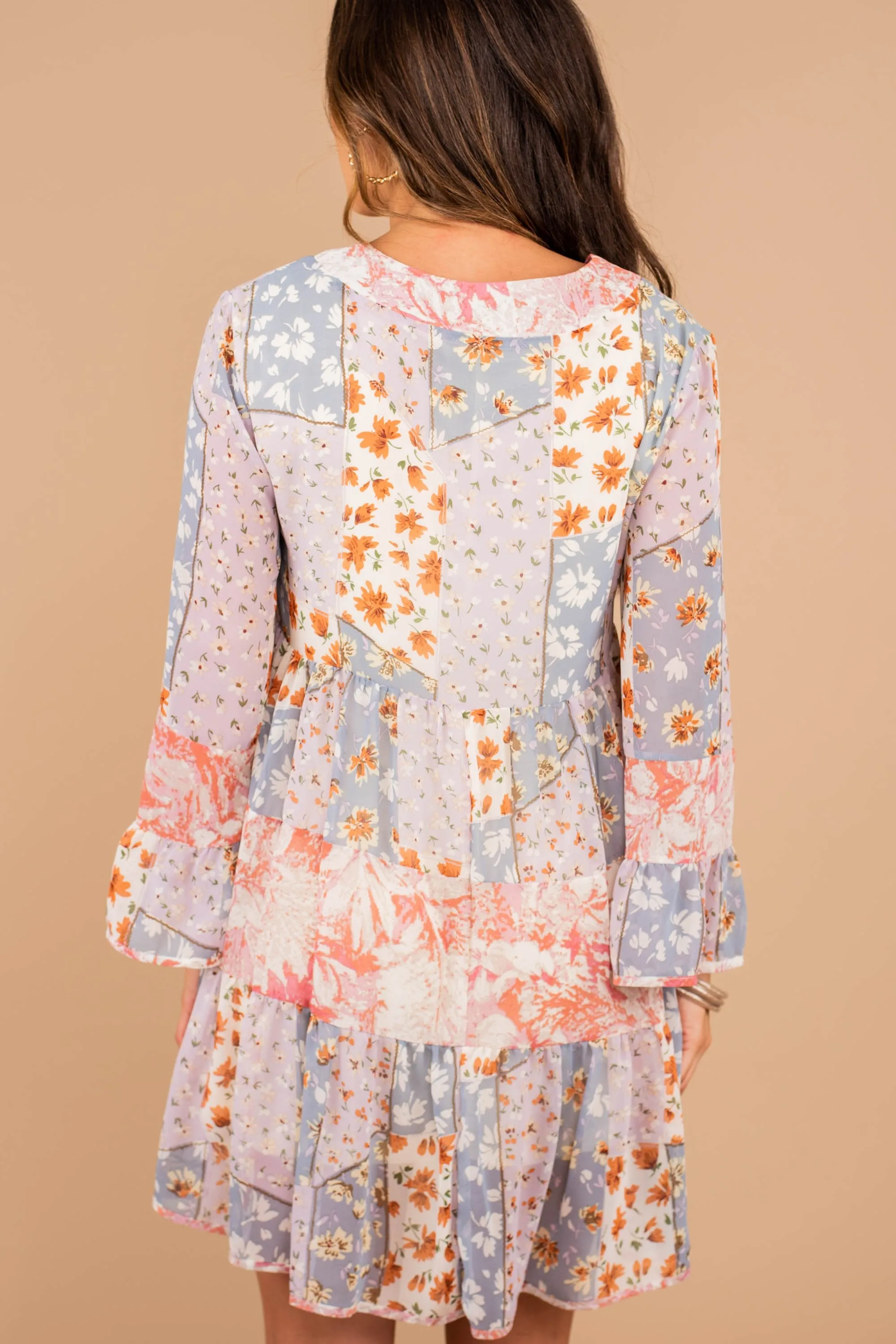 Where It All Begins Blue Floral Dress