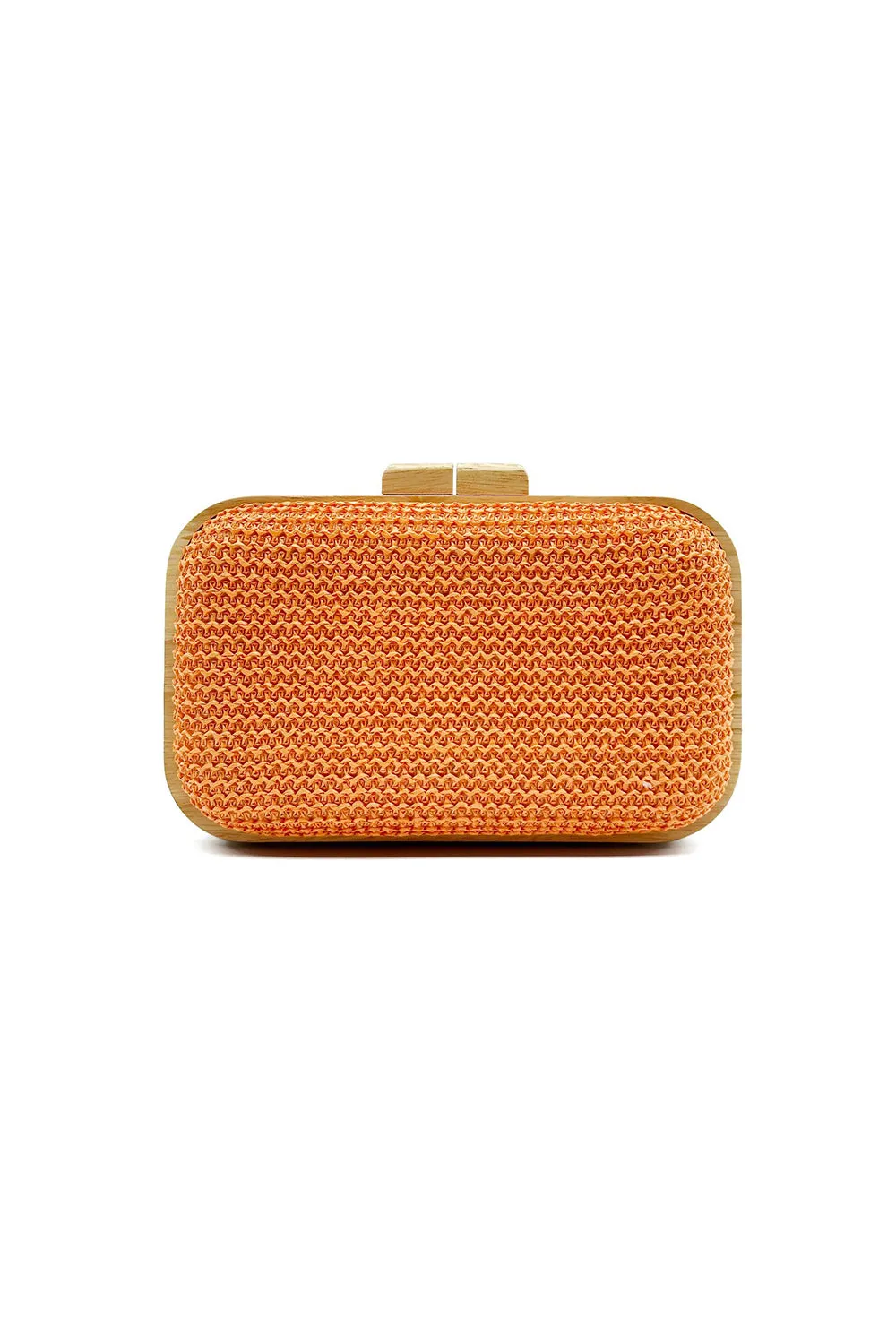 Yellow Handmade Wooden Clutch Bag